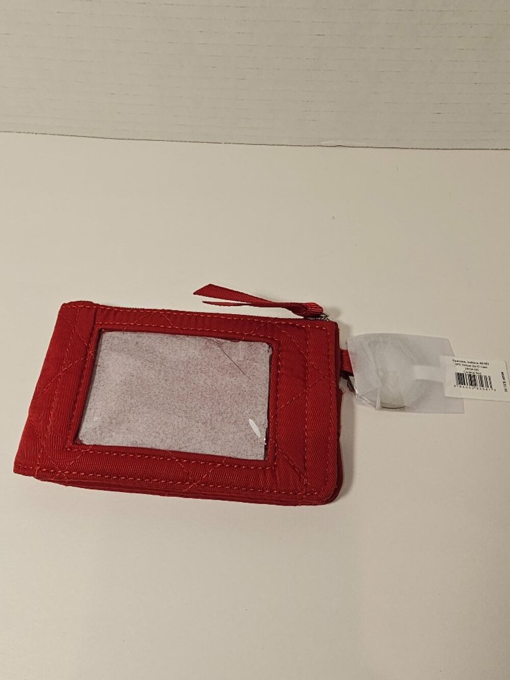 NWT Vera Bradley RFID Deluxe Zip ID Case Cardinal Red Wallet Keychain Purse Bag